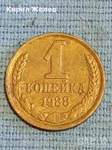 Стара монета 1 копейка 1988г. СССР рядка за КОЛЕКЦИЯ ДЕКОРАЦИЯ 39062, снимка 1 - Нумизматика и бонистика - 48038247