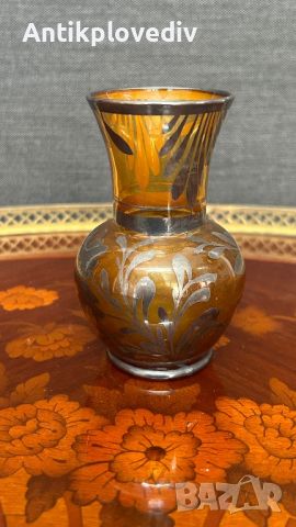 Кристална ваза Bohemia със сребро, снимка 2 - Вази - 45334702