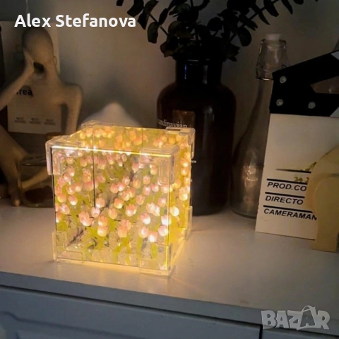 Очарователна нощна лампа лале – Многофункционално освежаване на вашето пространство, снимка 5 - Настолни лампи - 52837302