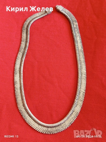 Винтидж модернистичен стил сребърно колие слаба проба сребро 52786, снимка 6 - Колиета, медальони, синджири - 53004296