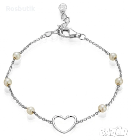 Сребърна гривна с естествени перли 