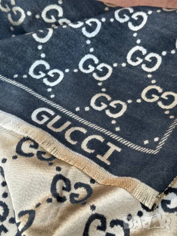 кашмирен шал gucci louis vuitton , снимка 4 - Шалове - 51336418