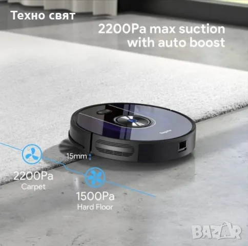 ТОП ЦЕНА смарт прахосмукачка робот vacuum cleaner robot ГОЛЯМА БАТЕРИЯ, снимка 7 - Прахосмукачки - 47708313