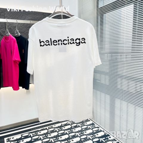баленсиага тениски , Balenciaga маркова тениски в бяло и черно, снимка 2 - Тениски - 45570177