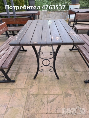 Маси и пейки от ковано желязо и дърво използвани 