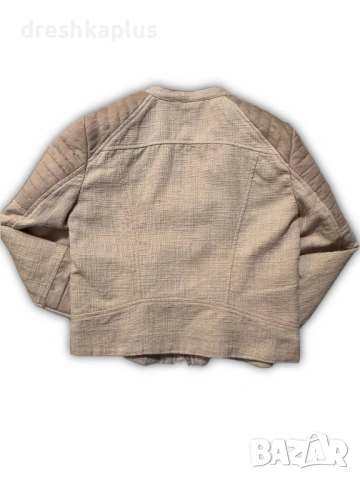 H&M – Късо яке тип Bomber с капитониране – Бежово – отговаря на М размер, снимка 2 - Якета - 53257308