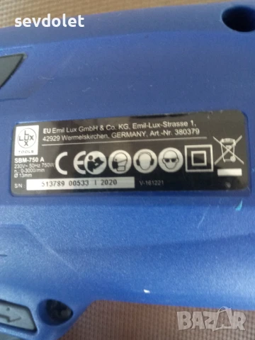 Бормашина-LUX TOOLS-Германия,Техн.данни ивсичко друго е на снимките., снимка 4 - Бормашини - 50692686