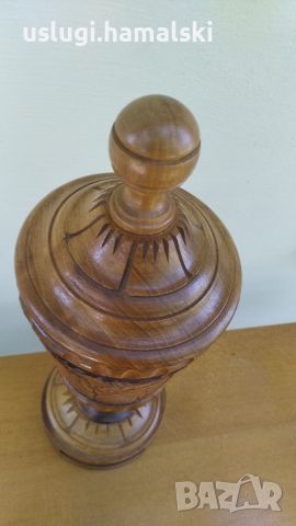 Стара спортна дървена купа, снимка 4 - Антикварни и старинни предмети - 46320122