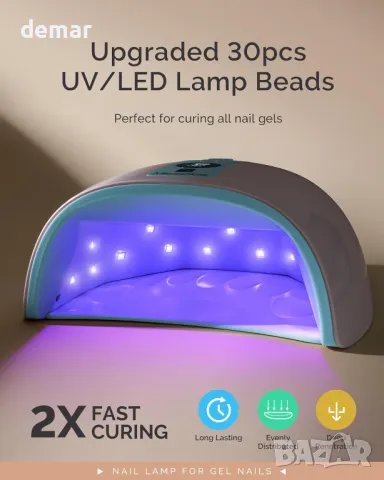 MelodySusie UV LED лампа за нокти, P-PLUS30G акумулаторна безжична UV светлина за гел нокти, снимка 3 - Продукти за маникюр - 48992124