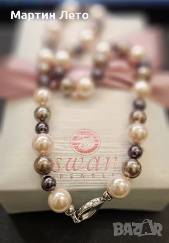 Перлена огърлица. Естествени перли и сребро., снимка 6 - Колиета, медальони, синджири - 53250463