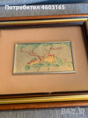 малка картина на златен лист, снимка 2 - Картини - 52513762