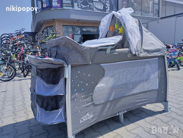 CANGAROO Детска кошара ISLEEP сив, снимка 12 - Детски люлки - 53565197