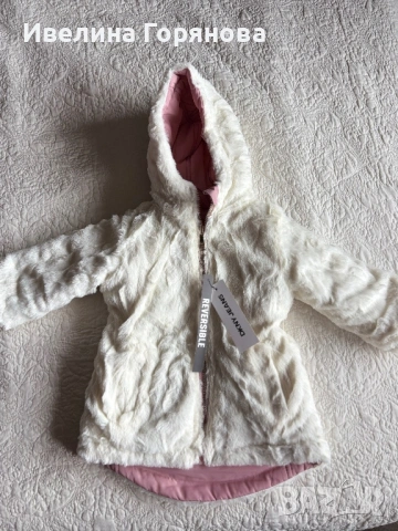 Детско двулицево зимно яке DKNY р-р 92см. , снимка 2 - Бебешки якета и елеци - 53027630