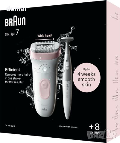 Епилатор Braun Silk-épil 7 SE7-210, фламинго, снимка 8 - Епилатори - 45298421