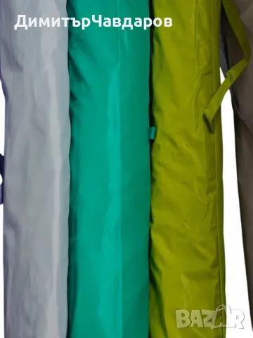 Кръгъл плажен чадър 2.40 м с чупещо се рамо, UV защита и прозорче за вятър, снимка 9 - Градински мебели, декорация  - 50026378