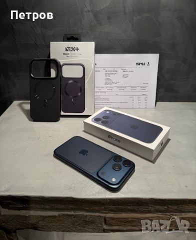 17 cycle! КАТО НОВ Iphone 17 Pro Blue + калъф