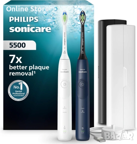 Philips Sonicare 5500 електрически четки за зъби 2 бр. – HX7119/01, 2 режима, Sonic технология