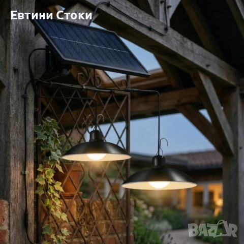 Двойни соларни LED лампи с дистанционно управление, снимка 3 - Соларни лампи - 54247721