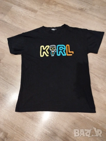тениска Karl Lagerfeld - L- наситено черно- Italy, снимка 4 - Тениски - 53851058