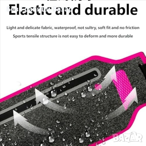 Нова Спортна чантичка за кръста – слим, водоустойчива, розов колан за бягане, снимка 3 - Други спортове - 53912280