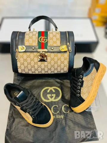 дамски комплекти чанта и маратонки gucci , снимка 5 - Чанти - 48360731