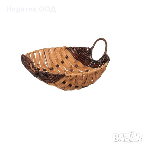  Декоративна кошница, кръгла, бежово, 32x8.5cm, снимка 1 - Декорация за дома - 46302906