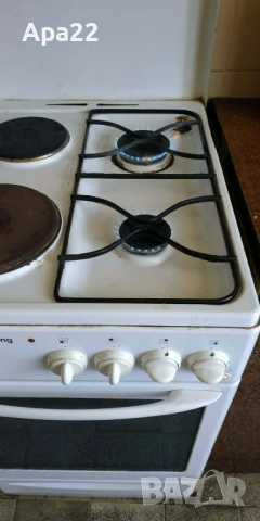 Готварска печка ток газ комбинирана, снимка 4 - Печки, фурни - 54109501