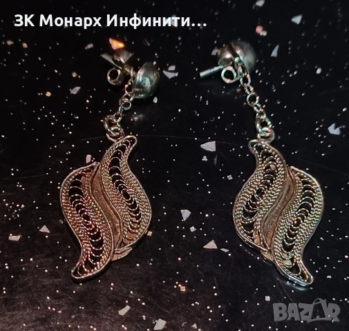 Сребърни обеци, снимка 2 - Обеци - 49550500
