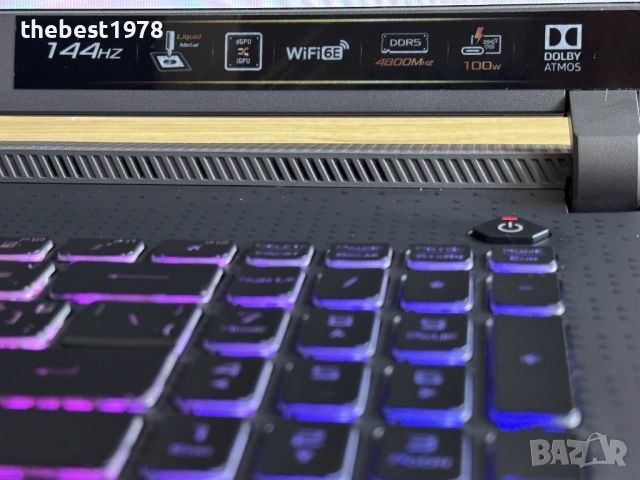 17.3 ROG Strix`Ryzen 7 6800H/RTX 3050/16GB DDR5/512GB NVMe/Full HD IPS 144Hz/RGB, снимка 6 - Лаптопи за игри - 54158046
