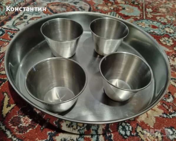 Тава и купички от неръждаема стомана