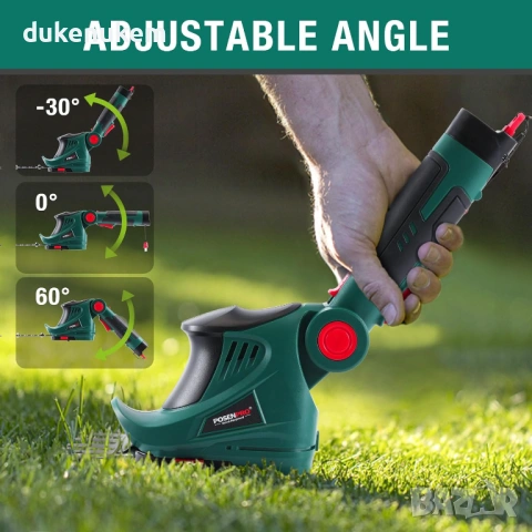 Акумулаторна ножица за трева и храсти 7.2V – 2в1, Type-C зареждане, снимка 6 - Градински инструменти - 53333298