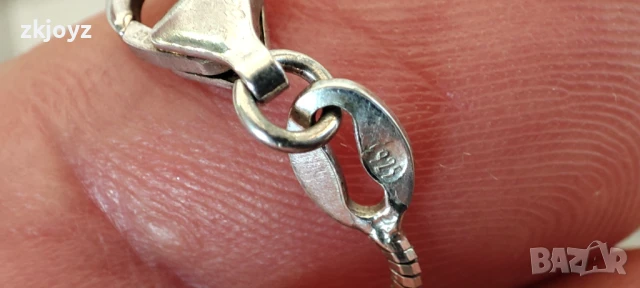 ИТАЛИАНСКА СРЕБЪРНА ГРИВНА с РОМБОВЕ 4.23 ГРАМА/ ПРОБА 925, снимка 5 - Гривни - 51164060