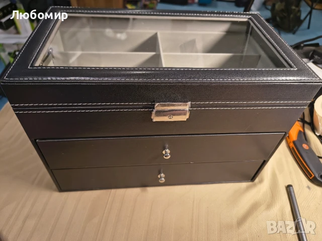 Кутия за 18 очила - 22,5 x 33,5 x 19 см  - черен, снимка 4 - Други - 50721424
