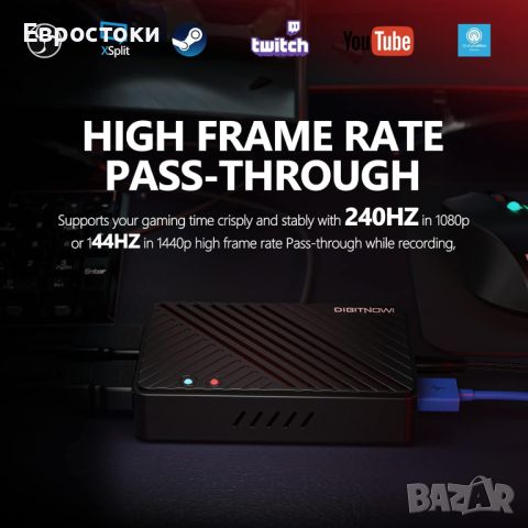 DIGITNOW 4K Video Capture Card, HDMI към USB3.0 Live Gamer Capture Card Full HD 1080P 60fps, снимка 11 - Аксесоари - 46700574