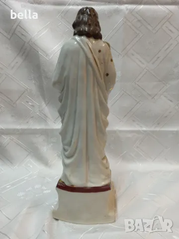 Френска антикварна порцеланова скулптура, религиозна ръчно рисувана  с позлата ,произведена 1860 год, снимка 6 - Антикварни и старинни предмети - 50046620