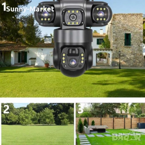 Соларна камера Lylu 4G със SIM и 4 лещи – автономно наблюдение без ток и Wi‑Fi, снимка 7 - IP камери - 53515698