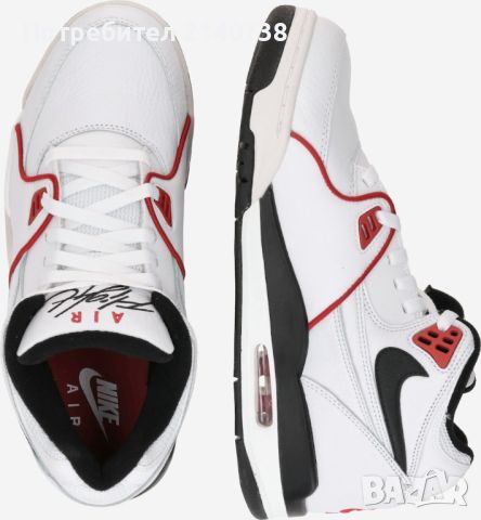 ПРОДАДЕНО: Nike Sportswear Високи маратонки 'Air Flight 89, размер 43' в бяло и червено , снимка 6 - Маратонки - 45468690