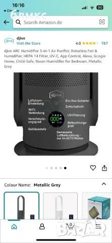 Смарт пречиствател и овлажнител на въздух djive, снимка 5 - Овлажнители и пречистватели за въздух - 47019313