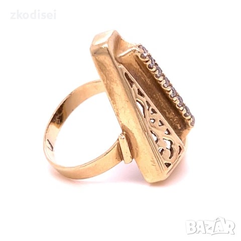 Златен дамски пръстен 6,57гр. размер:57 14кр. проба:585 модел:35690-5, снимка 3 - Пръстени - 53256509