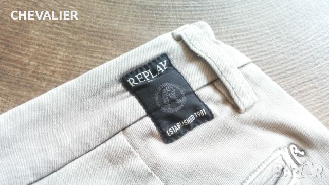 REPLAY SLIM FIT ZEUMAR CHINO TROUSERS Размер 31-32 / 30 еластичен панталон 25-62, снимка 7 - Панталони - 46517415