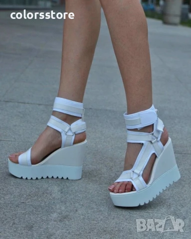 Сандали на платформа - бели с бяло ходило - KD20

, снимка 2 - Сандали - 50913690