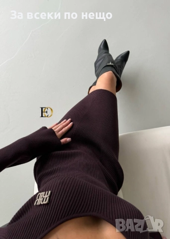 Дамска Рокля С Дълъг Ръкав Плетиво Код SK56, снимка 4 - Рокли - 52474835