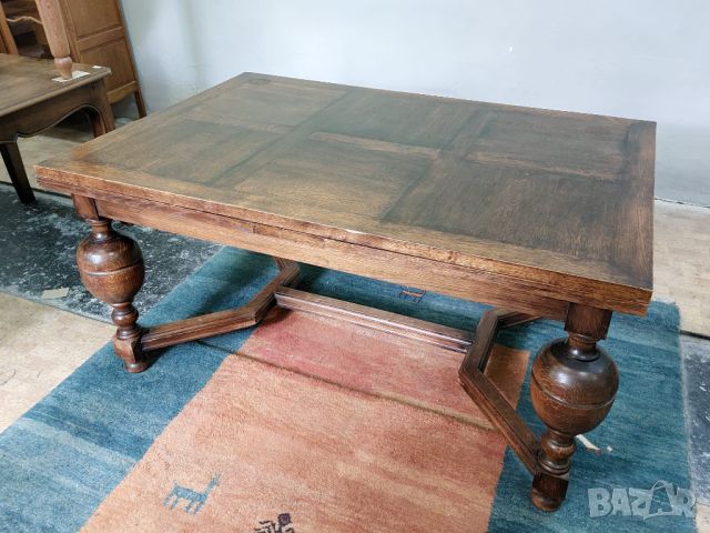 Антична разтегателена дъбова маса в стил Jacobean, снимка 2 - Маси - 46024214