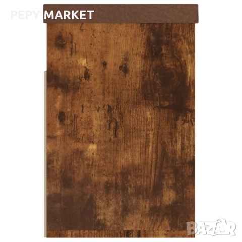 Пейка за обувки с възглавница, опушен дъб, 80x30x47 см, ПДЧ Цвят: Опушен дъб Материал: ПДЧ, МДФ, тек, снимка 6 - Шкафове - 51472233