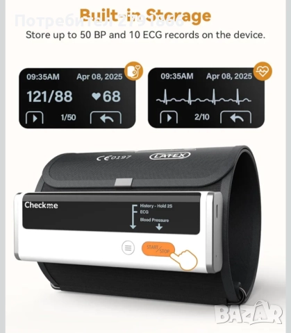 CheckMe Armfit Plus автоматичен апарат за кръвно налягане за горната част на ръката ЕКГ Android  iOS, снимка 2 - Други - 51991203