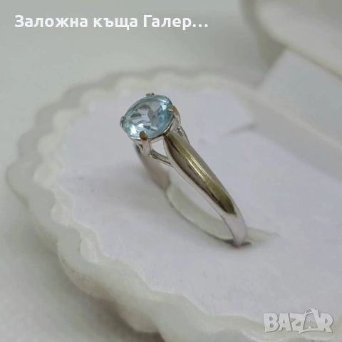 Стилен златен пръстен с фианит, бяло злато – 585, 2,04г, снимка 2 - Пръстени - 54215395