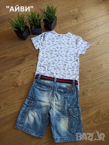 къси дънки, панталонки и тениски за момче, снимка 6 - Детски къси панталони - 45421620