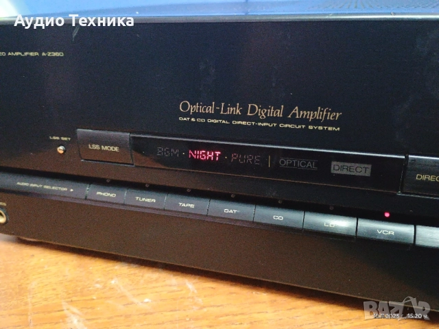 Стерео усилвател PIONEER A-Z360. Оптичен вход и няколко режима включително съраунд ефект , снимка 8 - Ресийвъри, усилватели, смесителни пултове - 52393986