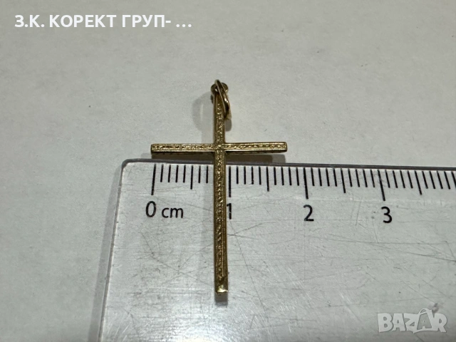 Златен кръст 14к, 0,92гр , снимка 4 - Колиета, медальони, синджири - 53056313
