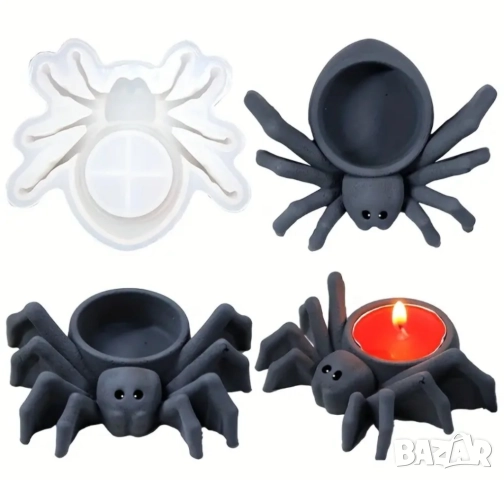 Молд кашпа свещник паяк Хелоуин , снимка 3 - Форми - 51982783